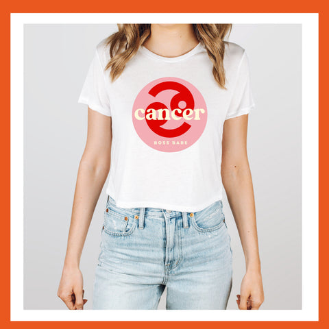 Cancer boss babe crop top