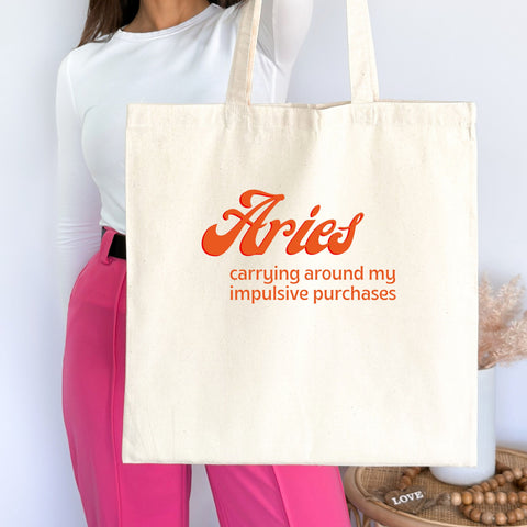 Aries sarcastic tote bag