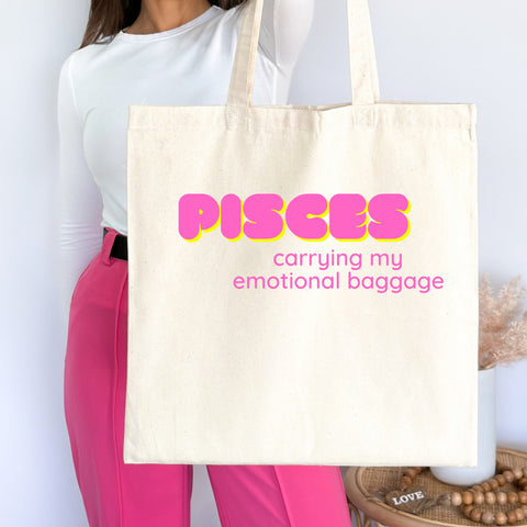 Pisces sarcastic tote bag