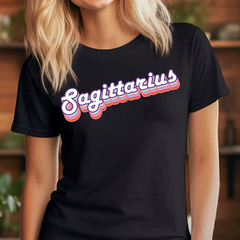 Sagittarius retro drop shadow shirt
