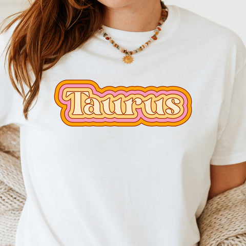 Taurus psychedelic trippy text shirt