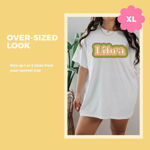 Libra psychedelic trippy text shirt