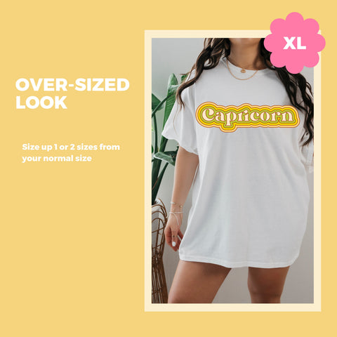 Capricorn psychedelic trippy text shirt