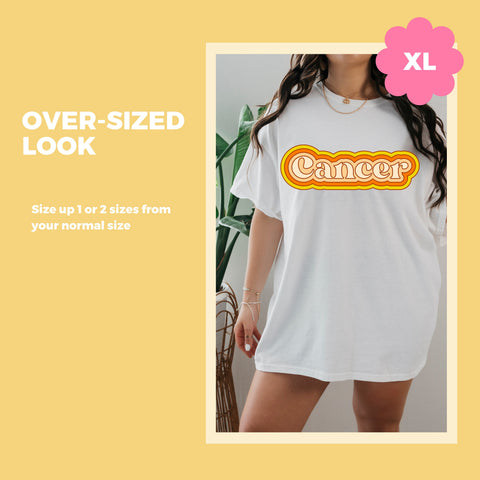 Cancer psychedelic trippy text shirt