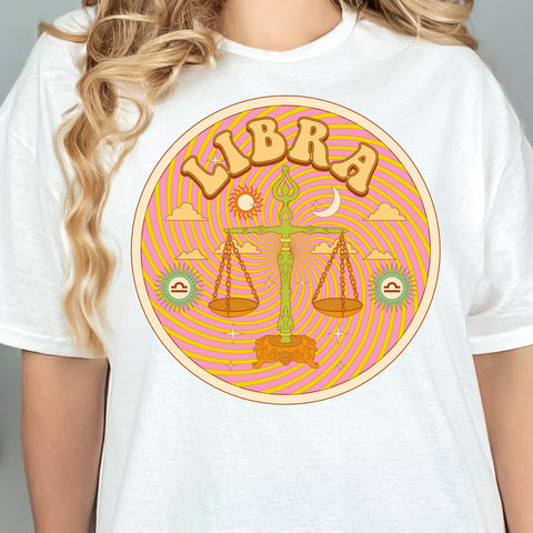 Libra psychedelic trippy design shirt