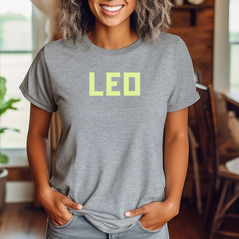 Leo fluorescent green shirt