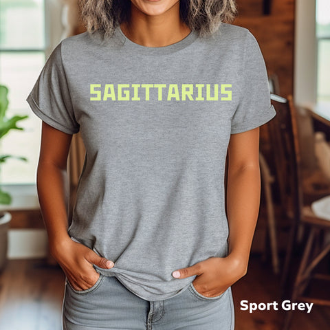 Sagittarius fluorescent green shirt