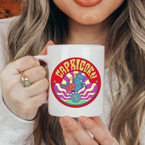 Capricorn 11 ounce groovy mug