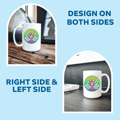 Pisces 11 ounce groovy mug