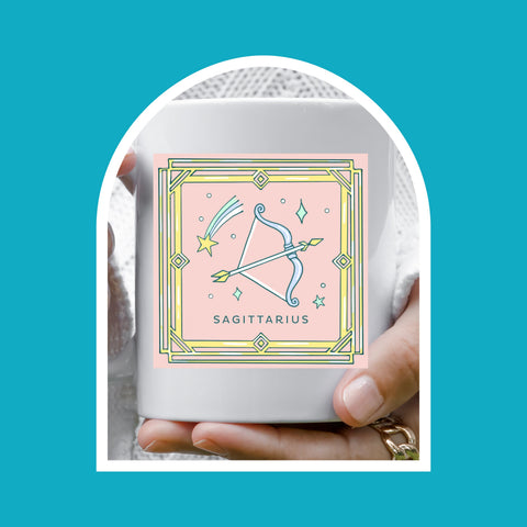 Sagittarius 11 ounce pastel illustration mug