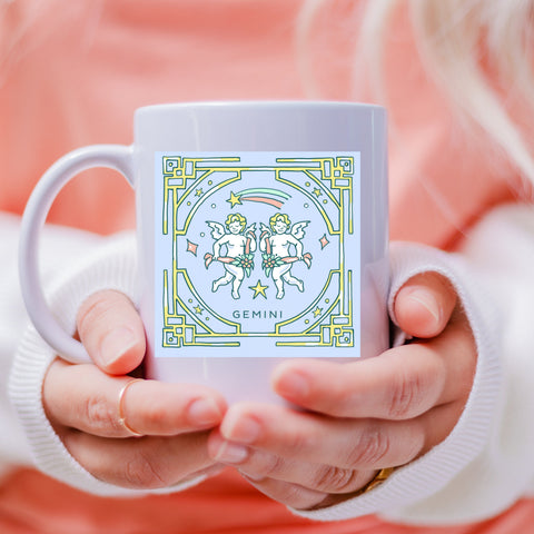 Gemini 11 ounce pastel illustration mug