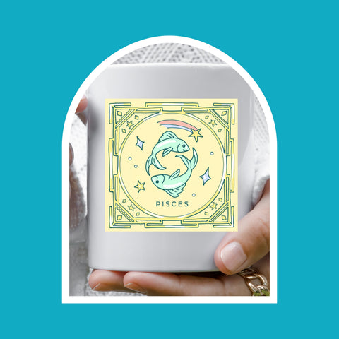 Pisces 11 ounce pastel illustration mug