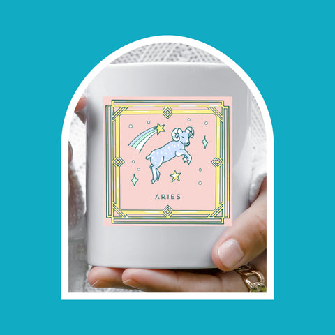Aries 11 ounce pastel illustration mug