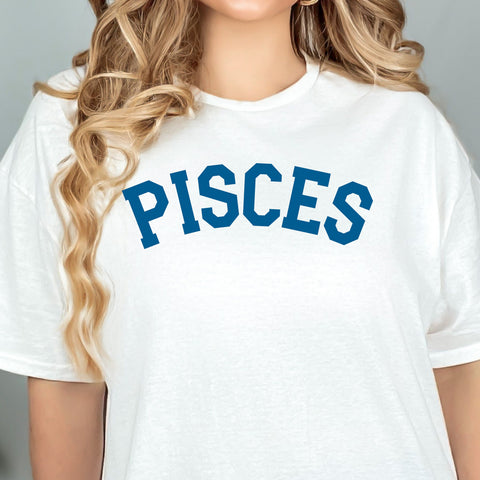 Pisces varsity text shirt