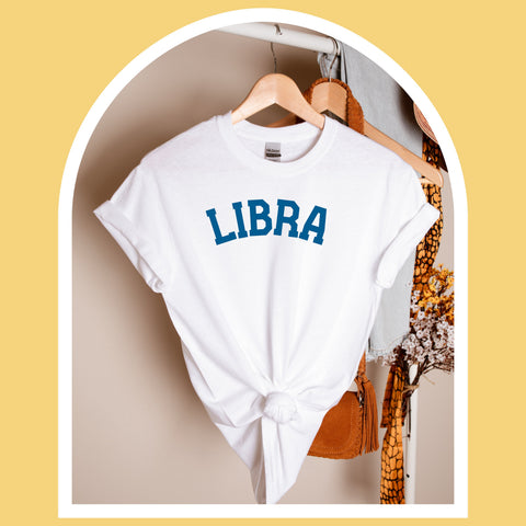 Libra varsity text shirt