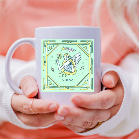 Virgo 11 ounce pastel illustration mug