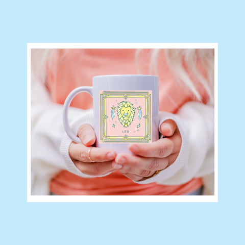 Leo 11 ounce pastel illustration mug