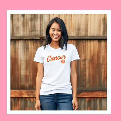 Cancer red retro baseball shirt