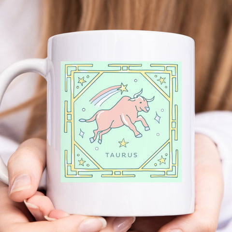 Taurus 11 ounce pastel illustration mug