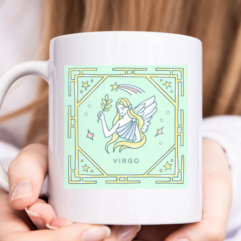 Virgo 11 ounce pastel illustration mug