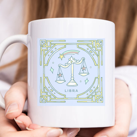 Libra 11 ounce pastel illustration mug