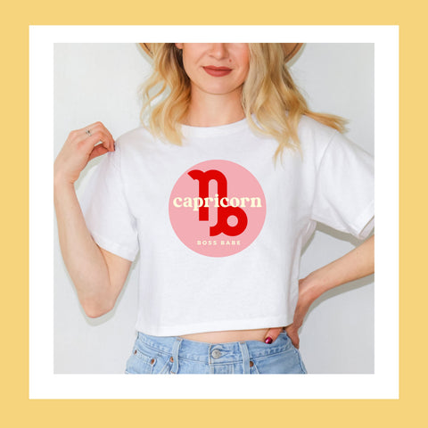 Capricorn boss babe crop top
