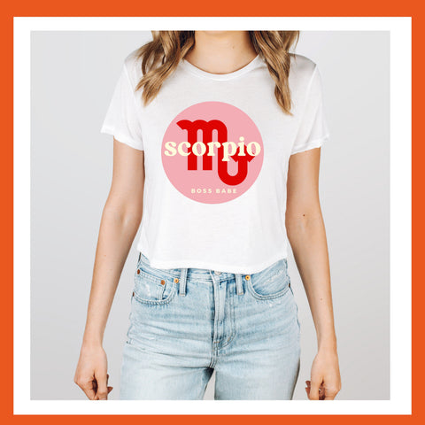 Scorpio boss babe crop top