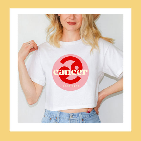 Cancer boss babe crop top