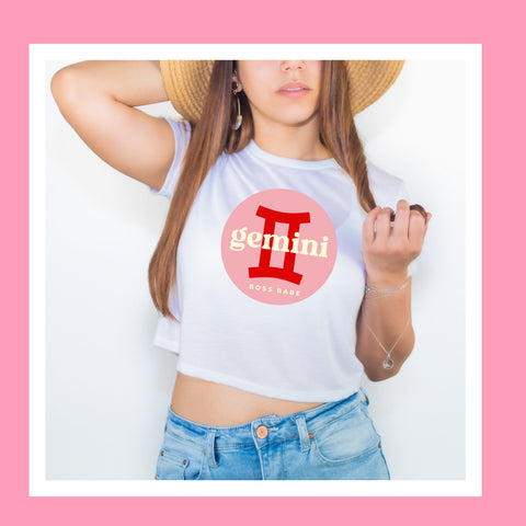 Gemini boss babe crop top