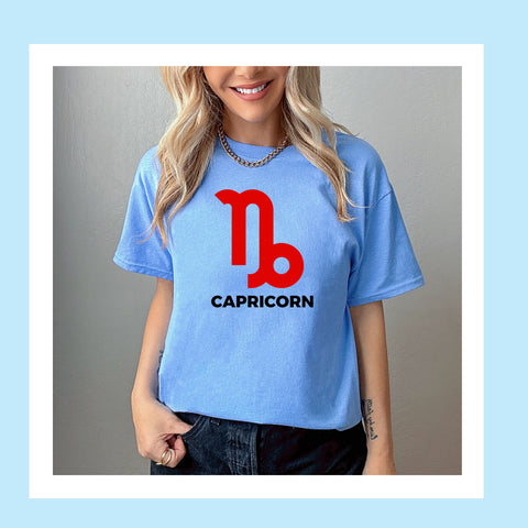 Capricorn large red symbol