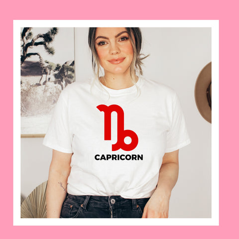 Capricorn large red symbol