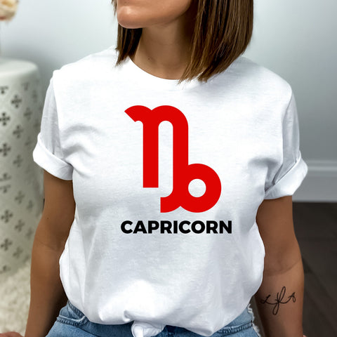 Capricorn large red symbol