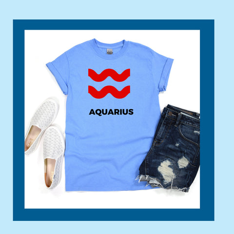 Aquarius large red symbol