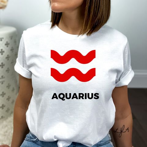 Aquarius large red symbol