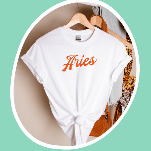 Aries red retro baseball shirt