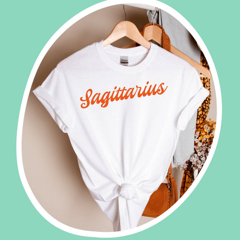 Sagittarius red retro baseball shirt