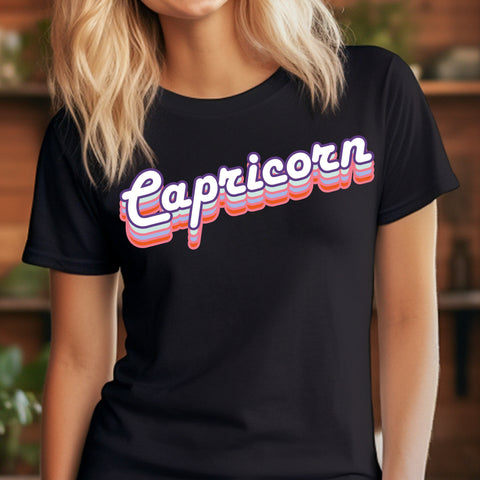 Capricorn retro drop shadow shirt