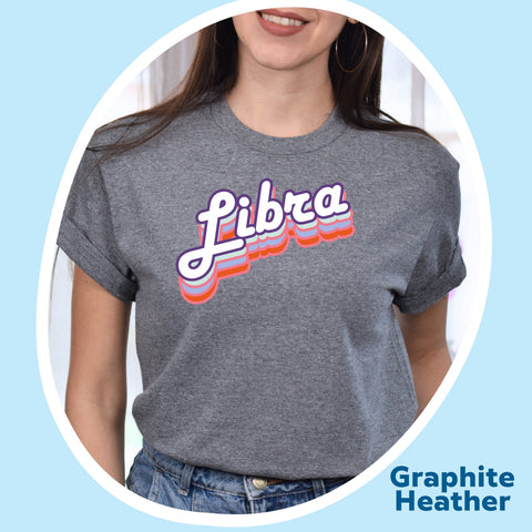 Libra retro drop shadow shirt