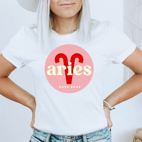 Aries boss babe crop top