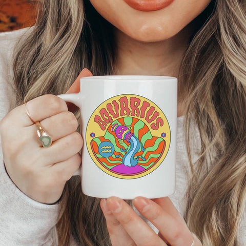 Aquarius 11 ounce groovy mug