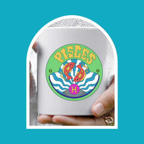 Pisces 11 ounce groovy mug