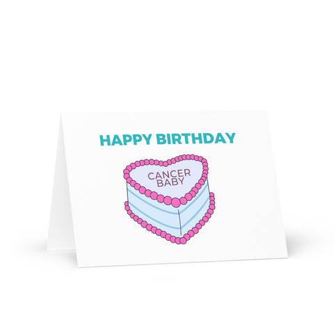 Cancer sign birthday cake card