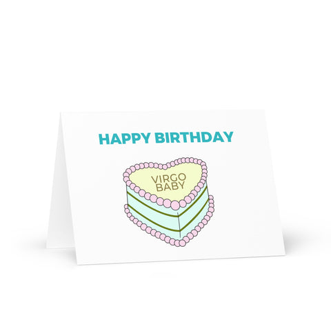 Virgo sign birthday cake card
