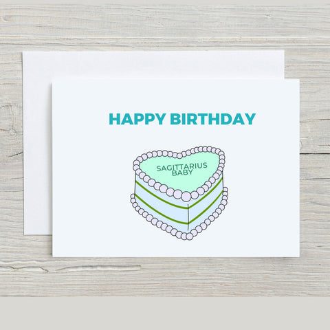 Sagittarius sign birthday cake card