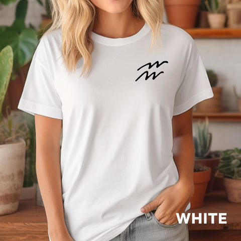 Aquarius handwritten symbol shirt
