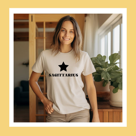 Sagittarius black star shirt
