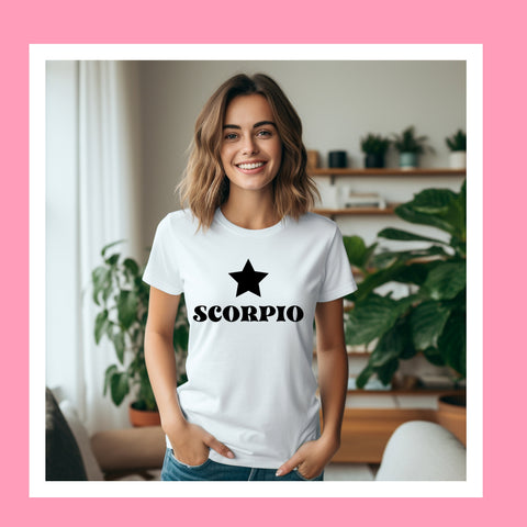 Scorpio black star shirt