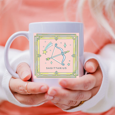 Sagittarius 11 ounce pastel illustration mug
