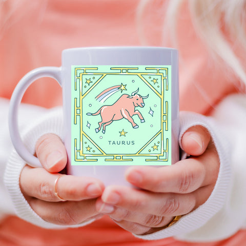 Taurus 11 ounce pastel illustration mug