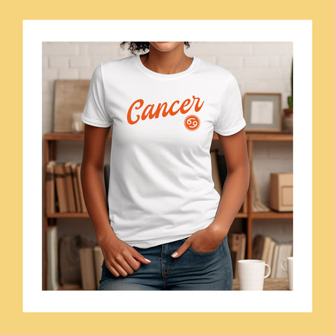 Cancer red retro baseball shirt